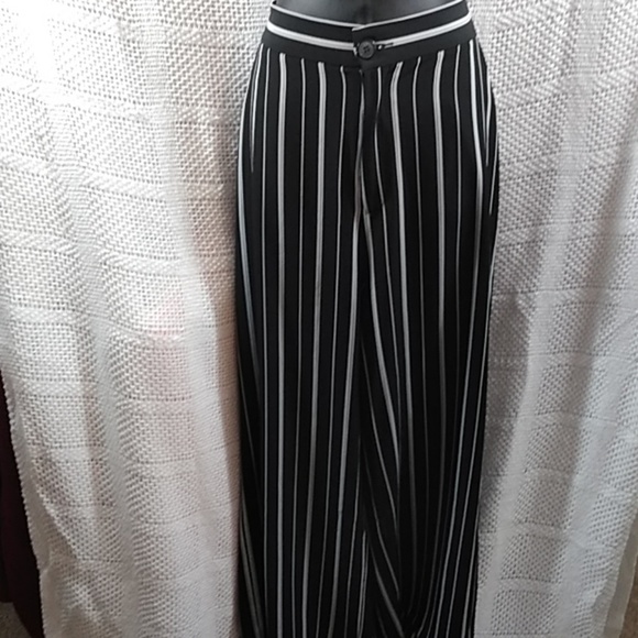 Black and white striped pants - Picture 1 of 6